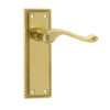 Georgian Suite Door Handle on Long Latchset Plate Polished Brass