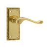 Georgian Suite Door Handle on Short Latchset Plate Polished Brass