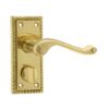 Georgian Suite Door Handle on Privacy Plate Polished Brass