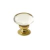 Jedo Oval Glass Cupboard Knobs 41x26mm Polished Brass