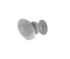 Jedo Oval Glass Cupboard Knobs 41x26mm Satin Chrome