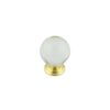 25mm Brass Finish Clear Glass Ball Cupboard Knob