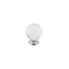 Kontrax Faceted Glass Cupboard Knob 30mm Satin Nickel