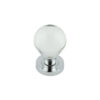Polished Chrome Plain Ball Glass Mortice Knob