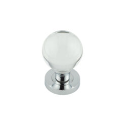 Polished Chrome Plain Ball Glass Mortice Knob