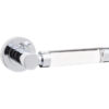 Milo Door Handle on Rose Plain Glass/Polished Chrome