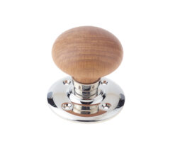 Jedo French Oak Mortice Door Knobs Polished Nickel