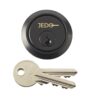 Jedo 5 Pin Replacement Rim Cylinders keyed to Differ with 3 Keys Black