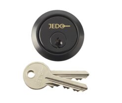 Jedo 5 Pin Replacement Rim Cylinders keyed to Differ with 3 Keys Black