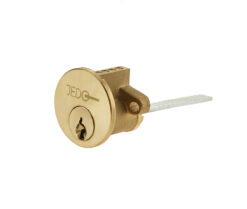 Jedo 5 Pin Replacement Rim Cylinders keyed Alike with 3 Keys Polished Brass