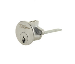 Jedo 5 Pin Replacement Rim Cylinders keyed Alike with 3 Keys Satin Chrome