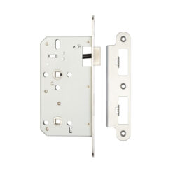 Jedo 72mm Din Bathroom Locks 60mm backset radiused Satin Stainless Steel