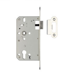 Jedo 72mm Din Latches 60mm backset radiused Satin Stainless Steel