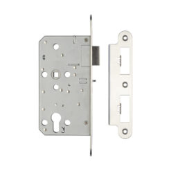 Jedo Architectural 72mm Din Nightlatches 60mm backset radiused Satin Stainless Steel