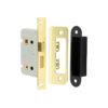 Jedo Kontrax Bathroom locks with Square Forend & Radiused Strike Plate 65mm Electro Brassed