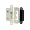 Jedo Kontrax Bathroom locks with Square Forend & Radiused Strike Plate 65mm Nickel Plate