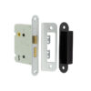 Jedo Kontrax 2 Lever Sashlocks with Radiused Forend & Strike Plate 76mm Satin Nickel