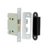 Jedo Kontrax 2 Lever Sashlocks with Square Forend & Radiused Strike Plate 76mm Satin Nickel
