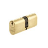 Oval Profile Double Cylinders 80mm Polished Brass