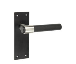 Nero T-Bar Door Handles on Latchplate Black