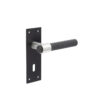 Nero T-Bar Door Handles on Lockplate Black