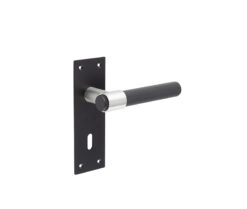 Nero T-Bar Door Handles on Lockplate Black