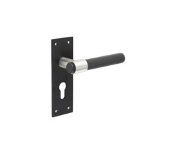 Nero T-Bar Door Handles on Euro Profile Lockplate Black