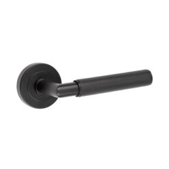 Nero Mitred Knurled Black Door Handle