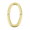Jedo 75mm Screw Fix Numerals Polished Brass No. 0