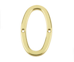 Jedo 75mm Screw Fix Numerals Polished Brass No. 0