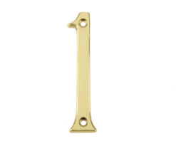 Jedo 75mm Screw Fix Numerals Polished Brass No. 1
