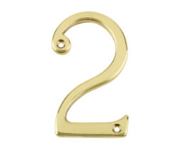 Jedo 75mm Screw Fix Numerals Polished Brass No. 2