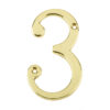 Jedo 75mm Screw Fix Numerals Polished Brass No. 3