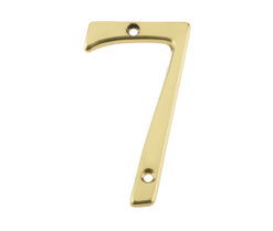 Jedo 75mm Screw Fix Numerals Polished Brass No. 7