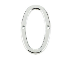 Jedo 75mm Screw Fix Numerals Polished Chrome No. 0