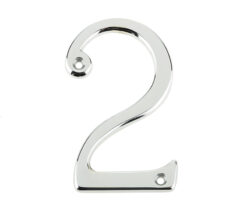 Jedo 75mm Screw Fix Numerals Polished Chrome No. 2