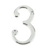 Jedo 75mm Screw Fix Numerals Polished Chrome No. 3
