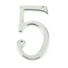 Jedo 75mm Screw Fix Numerals Polished Chrome No. 5