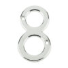 Jedo 75mm Screw Fix Numerals Polished Chrome No. 8