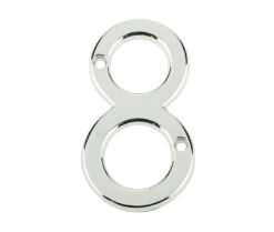 Jedo 75mm Screw Fix Numerals Polished Chrome No. 8