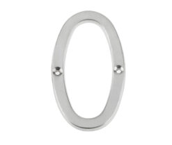 Jedo 75mm Screw Fix Numerals Satin Chrome No. 0