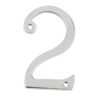 Jedo 75mm Screw Fix Numerals Satin Chrome No. 2