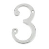 Jedo 75mm Screw Fix Numerals Satin Chrome No. 3