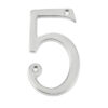 Jedo 75mm Screw Fix Numerals Satin Chrome No. 5