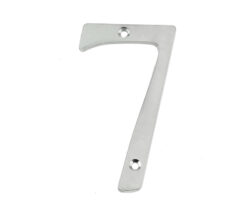 Jedo 75mm Screw Fix Numerals Satin Chrome No. 7