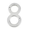 Jedo 75mm Screw Fix Numerals Satin Chrome No. 8