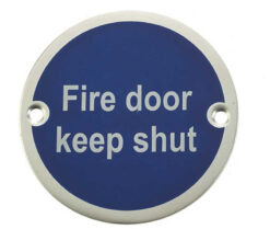 Stainless Steel Fire Door Keep Shut 75mm Satin Anodised Aluminium