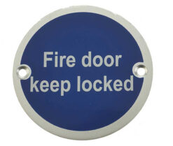 Stainless Steel Fire Door Locked 75mm Satin Anodised Aluminium