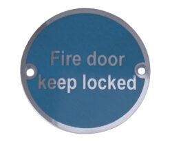 Stainless Steel Fire Door Locked 75mm Satin Stainless Steel