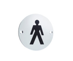 Stainless Steel Male Symbol 75mm Satin Anodised Aluminium